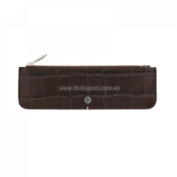 Show details for ZIPPERED PEN CASE CROCO DANDY BROWN Picture of ZIPPERED PEN CASE CROCO DANDY BROWN
