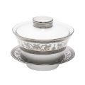 Picture of COURONNE IMPERIALE CHINESE TEACUP AND SAUCER (SMALL) (BLANC)