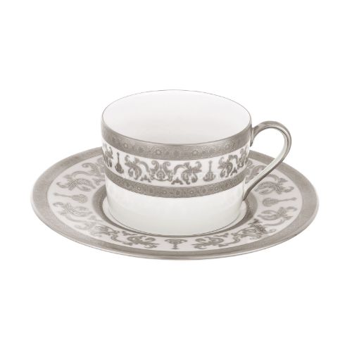 Picture of COURONNE IMPERIALE TEACUP AND SAUCER (CYLINDRICAL) (BLANC)