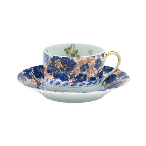 Picture of DAMMOUSE TEACUP AND SAUCER (CYLINDRICAL) (BLEU)
