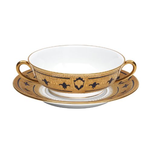 Picture of GRAND APPARAT SOUP CUP AND SAUCER (BLEU DE FOUR)