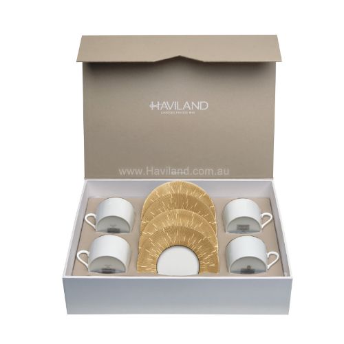 Picture of INFINI SET OF 4 TEACUPS AND SAUCERS (OR)