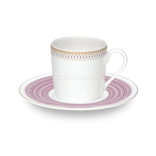 Picture of MAGNOLIA COFFEE CUP AND SAUCER (FLAT SMALL FRIEZE PATTERN) (JAUNE)