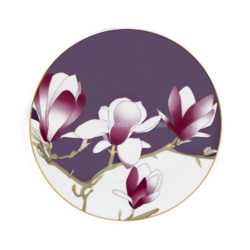 Picture of MAGNOLIA DESSERT PLATE (FLOWERS PATTERN) (VIOLET)
