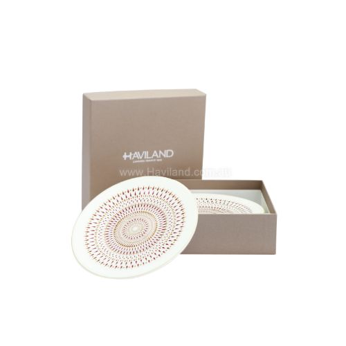 Picture of MAGNOLIA SET OF 4 DELICACY PLATES (GEOMETRIC PATTERN) (VIOLET)