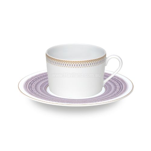 Picture of MAGNOLIA TEACUP AND SAUCER (FLAT SMALL FRIEZE PATTERN) (JAUNE)