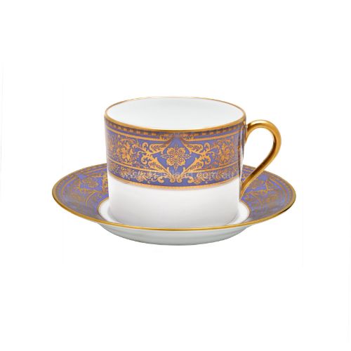 Picture of MATIGNON CAPPUCCINO CUP AND SAUCER (CYLINDRICAL) (GOLD LAVENDER RIM)