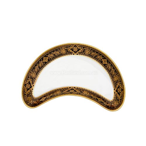 Picture of MATIGNON CRESCENT SALAD PLATE (GOLD BLACK RIM)