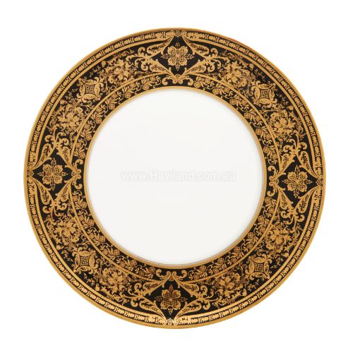 Picture of MATIGNON FLAT DISH (GOLD BLACK RIM)