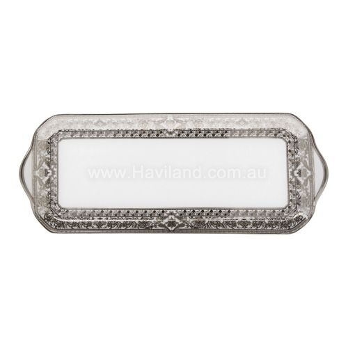 Picture of MATIGNON OBLONG CAKE PLATTER (PLATINUM WHITE RIM)
