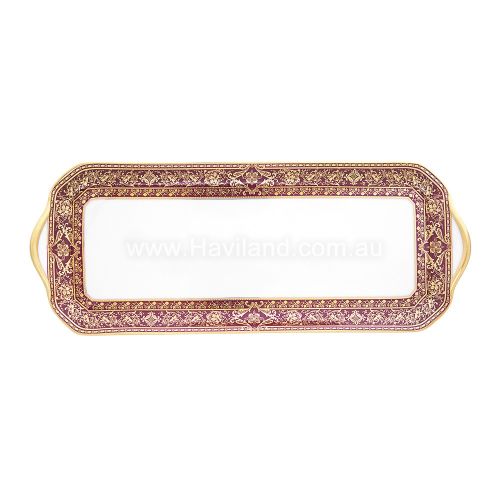 Picture of MATIGNON OBLONG CAKE PLATTER (GOLD CHERRY RIM)