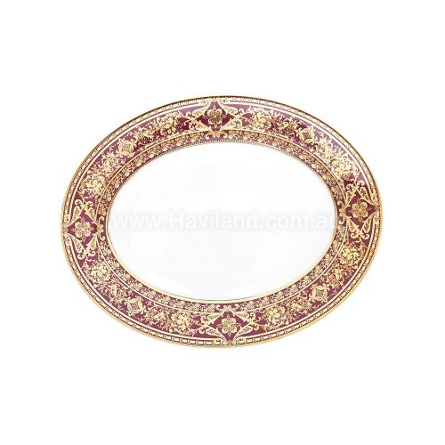 Picture of MATIGNON OVAL DISH (GOLD CHERRY RIM)