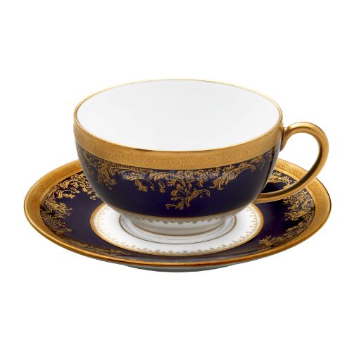 Picture of POMPADOUR TEACUP AND SAUCER (BLEU DE FOUR)
