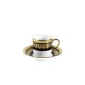 Picture of SAINT HONORE COFFEE CUP AND SAUCER (CYLINDRICAL) (GOLD BLACK RIM)