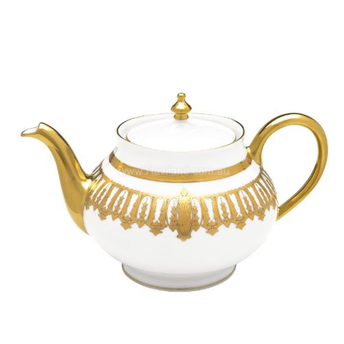 Picture of SAINT HONORE ROUND TEAPOT (GOLD WHITE RIM)