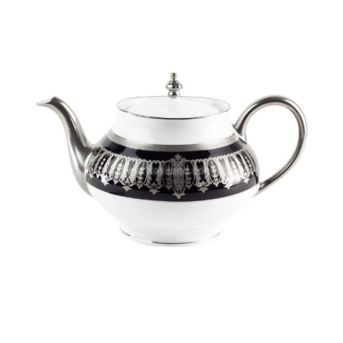 Picture of SAINT HONORE ROUND TEAPOT (PLATINUM BLACK RIM)