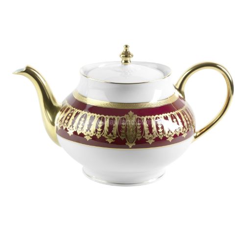 Picture of SAINT HONORE ROUND TEAPOT (GOLD CHERRY RIM)