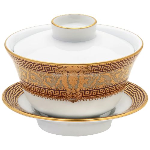 Picture of SALON MURAT CHINESE TEACUP AND SAUCER (SMALL) (CERISE)