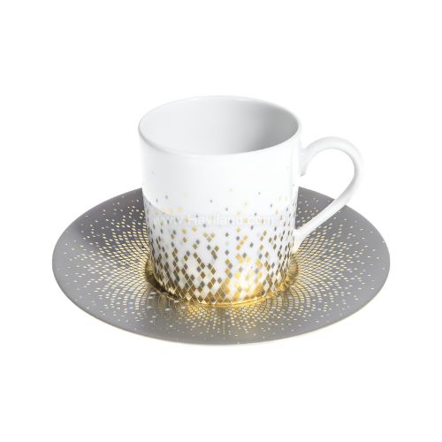 Picture of SOUFFLE D OR COFFEE CUP AND SAUCER (CYLINDRICAL) (OR)