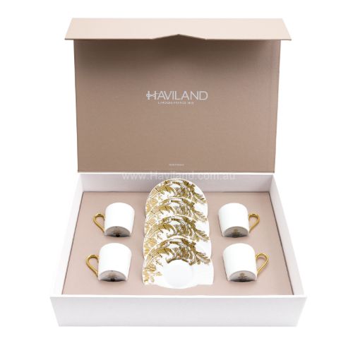 Picture of STANISLAS SET OF 4 COFFEE CUPS SAUCERS (OR)