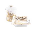 Picture of STANISLAS SET OF SCENTED CANDLE AND TRAY (OR)