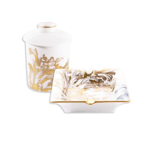 Picture of STANISLAS SET OF SCENTED CANDLE AND TRAY (OR)