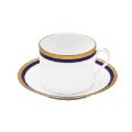 Picture of SYMPHONIE CAPPUCCINO CUP AND SAUCER (CYLINDRICAL) (WHITE BLUE GOLD)