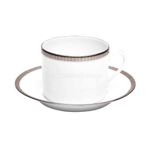 Picture of SYMPHONIE CAPPUCCINO CUP AND SAUCER (CYLINDRICAL) (WHITE PLATINUM)