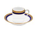 Picture of SYMPHONIE COFFEE CUP AND SAUCER (CYLINDRICAL) (WHITE BLUE GOLD)