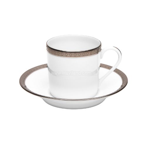 Picture of SYMPHONIE COFFEE CUP AND SAUCER (CYLINDRICAL) (WHITE PLATINUM)