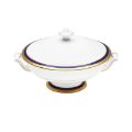 Picture of SYMPHONIE COVERED VEGETABLE DISH (WHITE BLUE GOLD)