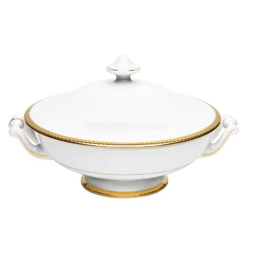 Picture of SYMPHONIE COVERED VEGETABLE DISH (WHITE GOLD)
