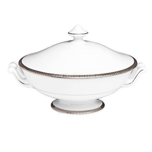 Picture of SYMPHONIE COVERED VEGETABLE DISH (WHITE PLATINUM)