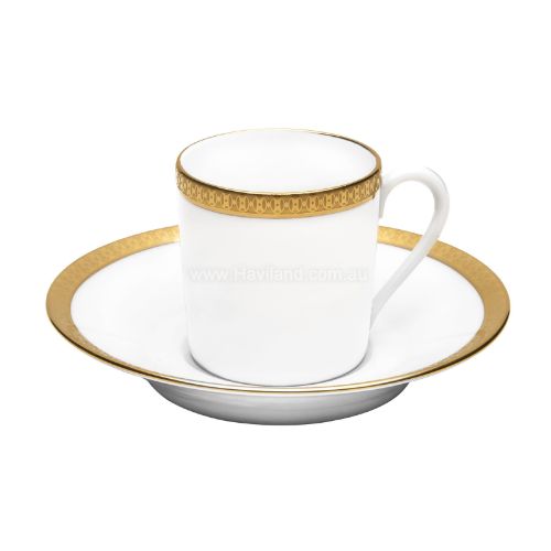 Picture of SYMPHONIE ESPRESSO CUP AND SAUCER (CYLINDRICAL) (WHITE GOLD)