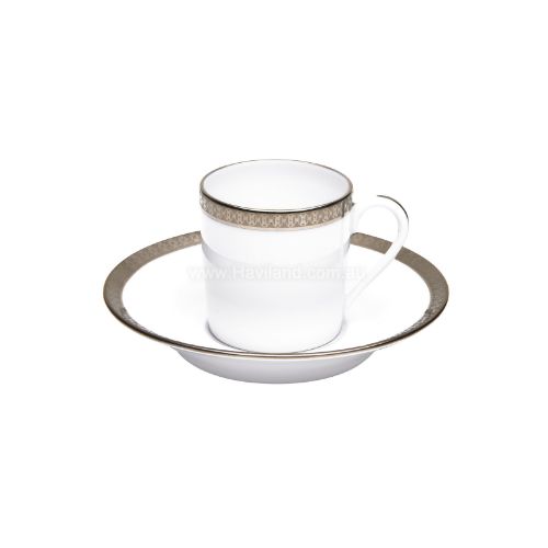 Picture of SYMPHONIE ESPRESSO CUP AND SAUCER (CYLINDRICAL) (WHITE PLATINUM)