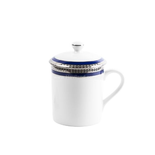 Picture of SYMPHONIE MUG WITH LID (WHITE BLUE PLATINUM)