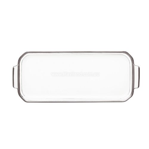 Picture of SYMPHONIE OBLONG CAKE PLATTER (WHITE PLATINUM)