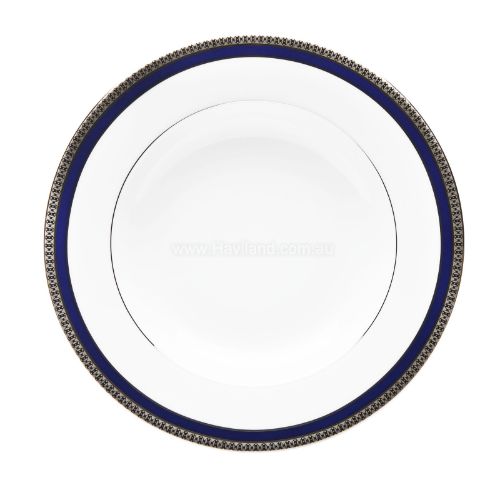 Picture of SYMPHONIE RIM SOUP PLATE (WHITE BLUE PLATINUM)