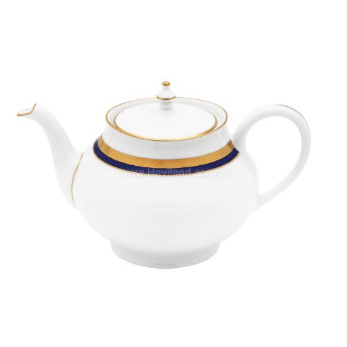 Picture of SYMPHONIE ROUND TEAPOT (WHITE BLUE GOLD)