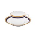 Picture of SYMPHONIE TEACUP AND SAUCER (CYLINDRICAL) (WHITE BLUE GOLD)