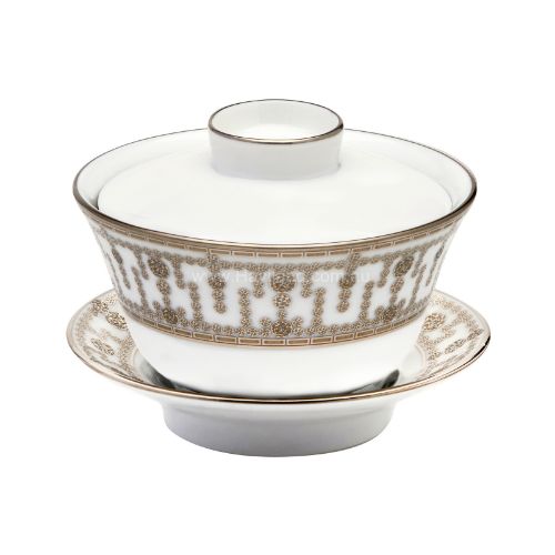 Picture of TIARA CHINESE TEACUP AND SAUCER (SMALL) (WHITE PLATINUM)