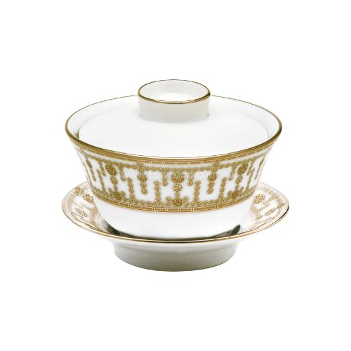Picture of TIARA CHINESE TEACUP AND SAUCER (SMALL) (WHITE GOLD)