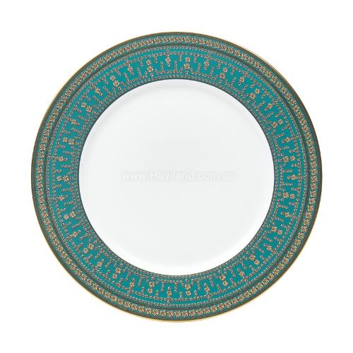 Picture of TIARA LARGE DINNER PLATE (PEACOCK BLUE GOLD)