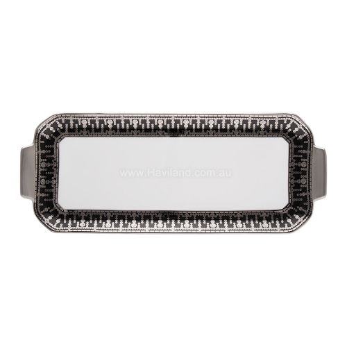Picture of TIARA OBLONG CAKE PLATTER (BLACK PLATINUM)