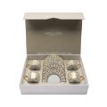 Picture of TIARA SET OF 4 COFFEE CUPS SAUCERS (WHITE GOLD)