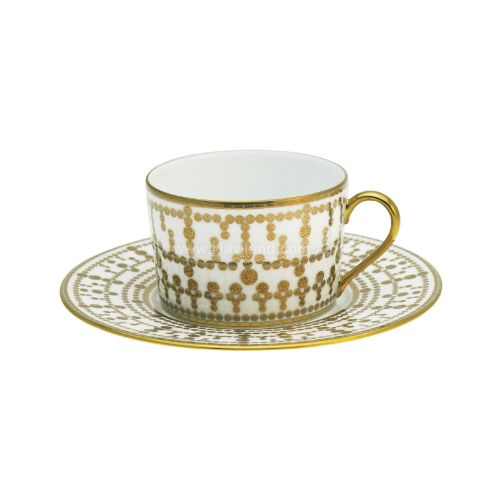 Picture of TIARA TEACUP AND SAUCER (CYLINDRICAL) (WHITE GOLD)