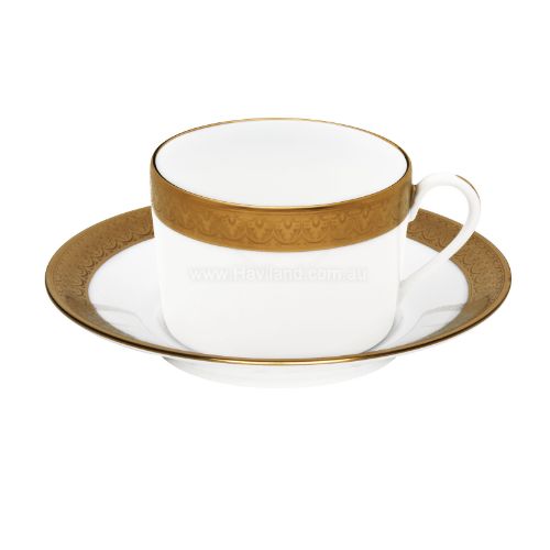 Picture of VALENCAY             TEACUP AND SAUCER (CYLINDRICAL) (BLANC)