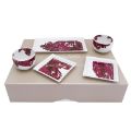 Picture of VALSE APERITIF SET (1 RECT 2 SQUARE TRAYS 2 CUPS) (ROSE)