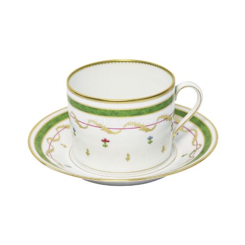 Picture of VIEUX PARIS VERT CAPPUCCINO CUP AND SAUCER (CYLINDRICAL) (VERT)