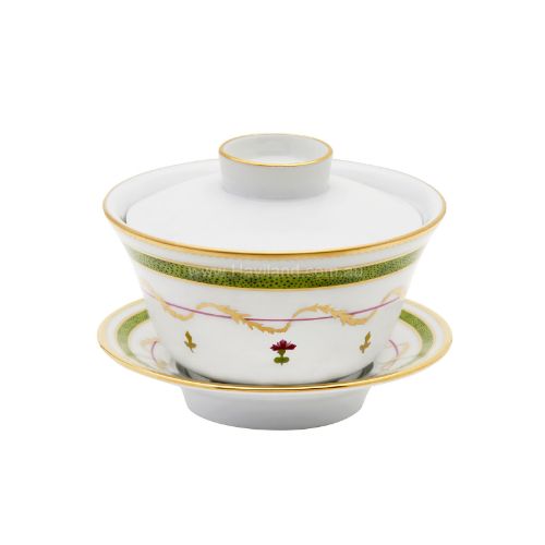 Picture of VIEUX PARIS VERT CHINESE TEACUP AND SAUCER (SMALL) (VERT)